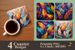 Colorful Background Coaster Sublimation Designs Product Image 1