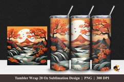 3D Orange Maple Tumbler Wrap Sublimation Design 1 Product Image 1