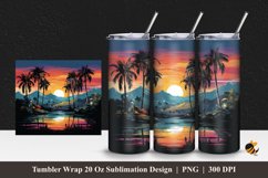 Colorful Mountain View Tumbler Wrap Sublimation Design 1 Product Image 1