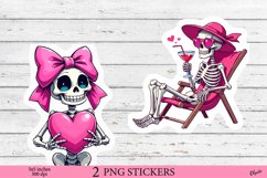 Anti Valentine Stikers PNG. Skeleton Stickers Printable Product Image 1