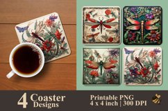 Dragonfly Art Coaster Sublimation Designs Product Image 1
