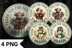 Thank you Stickers, Christmas stickers, Stickers Product Image 1