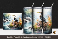 Double Crested Cormorant Tumbler Wrap Sublimation Design 1 Product Image 1