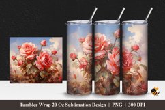 Amazing Flowers Tumbler Wrap Sublimation Design 1 Product Image 1