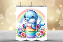 Dolphain Tumbler Wrap| Tumbler Sublimation Wrap Product Image 1