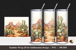 Hill Desert Tumbler Wrap Sublimation Design 1 Product Image 1