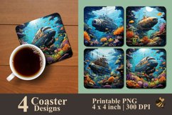 Submarine Under The Sea Coaster Sublimation Designs Product Image 1