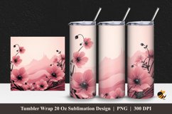 Beauty Floral Tumbler Wrap Sublimation Design 1 Product Image 1