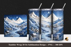 Western Winter Tumbler Wrap Sublimation Design 1 Product Image 1