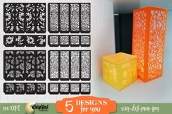 3d Lantern SVG. Flowers SVG. Floral Candle Holder Product Image 1