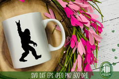 Bigfoot Rock On SVG | Funny Sasquatch Rock Hand SVG Product Image 1