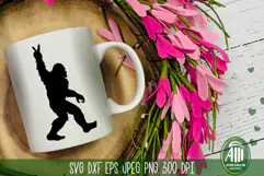 Bigfoot Peace Sign SVG | Funny Sasquatch SVG | Laser Cut Product Image 2