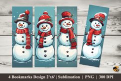 Cute Snowman Bookmarks Sublimation Design Product Image 1