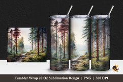 Misty Forest Tumbler Wrap Sublimation Design 1 Product Image 1