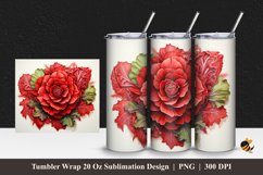Red Lettuce Tumbler Wrap Sublimation Design 1 Product Image 1