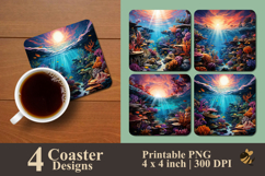 Tropical Coral Reef Coaster Sublimation Design Product Image 1