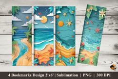 Beach Layered Bookmark Sublimation Design Product Image 1