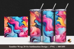 Rainbow Liquid Art Tumbler Wrap Sublimation Design 1 Product Image 1
