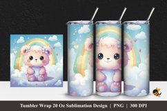 Rainbow Bear Tumbler Wrap Sublimation Design 1 Product Image 1