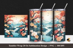 Beauty Paper Art Tumbler Wrap Sublimation Design 1 Product Image 1