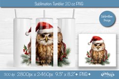 Christmas tumbler wrap 20 Oz sublimation Xmas Owl Tumbler Product Image 1