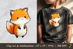Cute Fox DTF Sublimation Clipart Design 1 Product Image 1