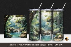 Jungle River Tumbler Wrap Sublimation Design 1 Product Image 1