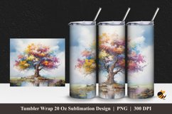 Twinkling Tree Tumbler Wrap Sublimation Design 1 Product Image 1