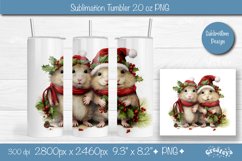 Christmas tumbler wrap png 20 Oz sublimation Xmas Animals Product Image 1