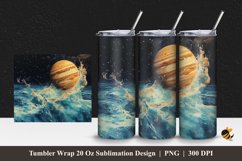 Planet Illustration Tumbler Wrap Sublimation Design 1 Product Image 1