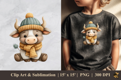 Cute Buffalo DTF Sublimation Clipart Design 1 Product Image 1