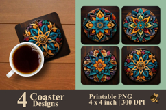 Artistic Mandala Coaster Sublimation Design Product Image 1