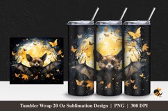 Bat at Night Tumbler Wrap Sublimation Design 1 Product Image 1