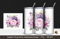 Blossom Flower Tumbler Wrap Sublimation Design 1 Product Image 1
