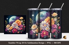 Daisy Moon Tumbler Wrap Sublimation Design 1 Product Image 1