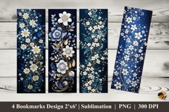 Flower Batik Art Bookmarks Sublimation Design Product Image 1