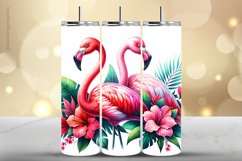 Flamingo Tumbler Wrap| Tumbler Sublimation Wrap Product Image 1