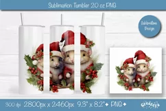 Christmas tumbler wrap png 20 Oz sublimation Xmas Animal Product Image 1