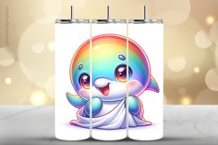 Dolphain Tumbler Wrap| Tumbler Sublimation Wrap Product Image 1
