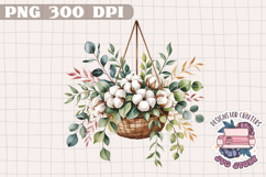 Floral Clipart Sublimation Design Eucalyptus Coton PNG Product Image 1