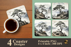 Pine Tree Silence Coaster Sublimation Design Product Image 1