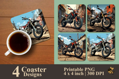 Urban Motocross Coaster Sublimation Design Product Image 1