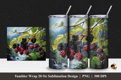 Elderberry Nature Tumbler Wrap Sublimation Design 1 Product Image 1