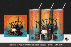 Funky Bagpipes Tumbler Wrap Sublimation Design 1 Product Image 1