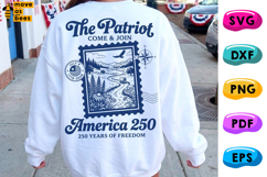 The Patriot Come &amp; Join SVG, PNG, America 250, Postage Stamp Product Image 1