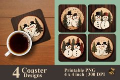Cute Snowman Coaster Sublimation Designs Product Image 1