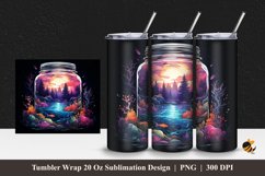 Landscape and Jar Tumbler Wrap Sublimation Design 1 Product Image 1
