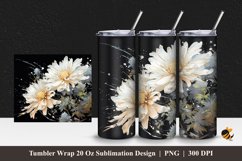 Chrysanthemums Flower Tumbler Wrap Sublimation Design 1 Product Image 1