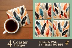 Peacock Feather Coaster Sublimation Designs Product Image 1