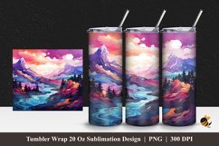 Ink Mountain Tumbler Wrap Sublimation Design 1 Product Image 1